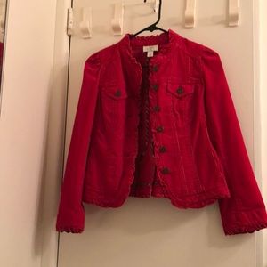 Ann Taylor Loft red corduroy jacket. Size 2 Petite